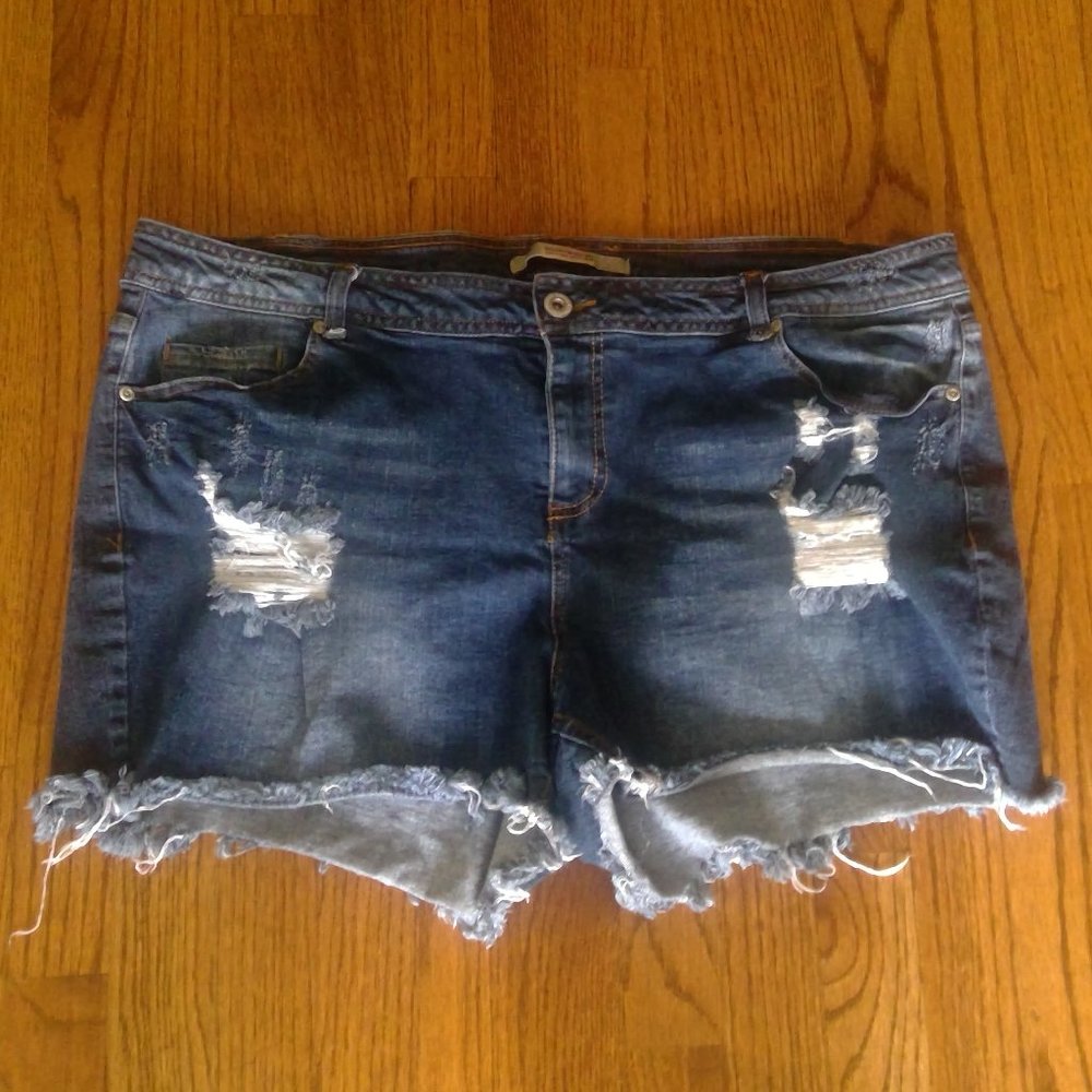 HWY Highway Jeans Plus Size 20 Distressed Denim Jean Shorts
